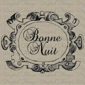 French Quote Bonne Nuit Good Night Script Word Art Digital Download ...