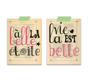 Typographic poster French quote art teen Girls by eebookprints, $19.99