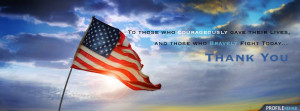 4th of July / Memorial Day Facebook Cover with American Flag in Sunset