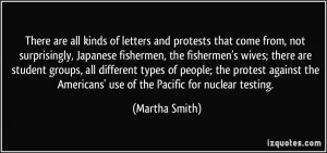 There are all kinds of letters and protests that come from, not ...