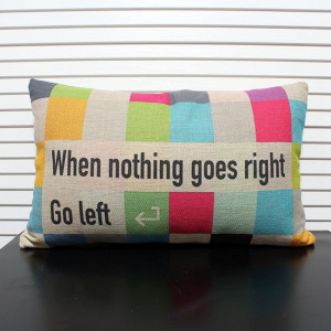 ... Pillow Case Cushion Cover Oblong 50x30cm Colourful Two-part Sayings