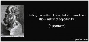 Healing is a matter of time, but it is sometimes also a matter of ...