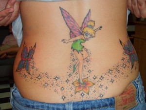 pretty tinker bell is doing the jig with a couple of butterflies and ...