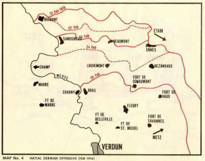 Battle of Verdun Map WWI