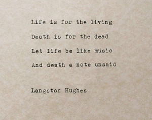 Langston Hughes Typewriter Poem Lif e And Death Poetry Harlem ...