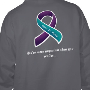Turquoise/Purple Suicide Awareness Ribbon Sweatshirt