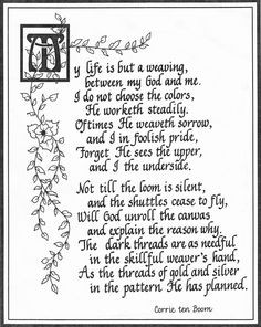 Corrie ten Boom - The Tapestry poem More