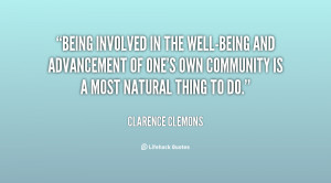 Being involved in the well-being and advancement of one's own ...