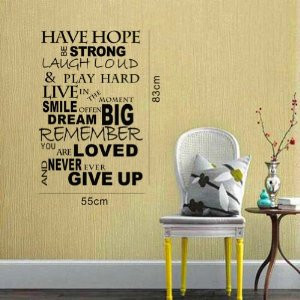 Quotes Wall Stickers Decals - Have Hope Be Strong Laugh Loud & Play ...