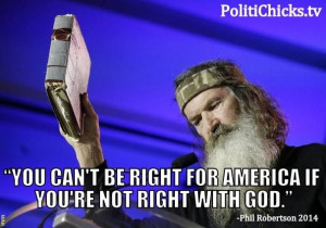 ... be right for America if you're not right with God.