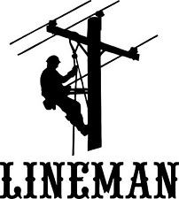 Lineman Electrician Power Woker Man Car Truck Window Laptop Vinyl ...