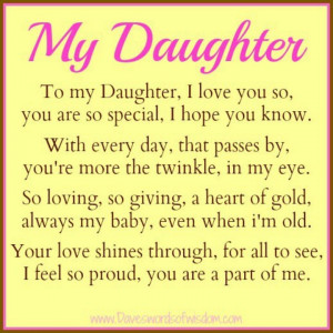 My Beautiful Daughter I Love u