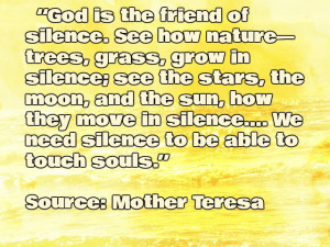 Inspirational Mother Teresa quote about Silence