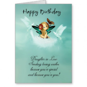 Daughter in Law Fairy Birthday Card With Doves