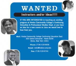 WANTED: Instructors and/or Ideas!!!!!