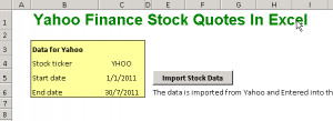 Get Yahoo Finance Stock Quotes in Excel