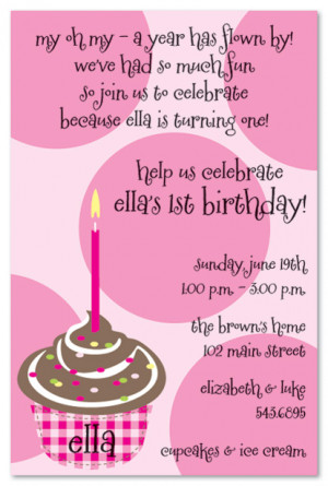 Girl First Birthday Invitations