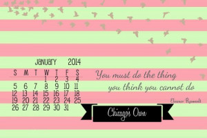 January Calendar and Inspirational Quote Desktop by ChicagosOwn, $1.95