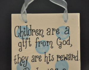 Bible Verse Ceramic Wall Hanging in Blue Polka Dot Makes a Great Baby ...
