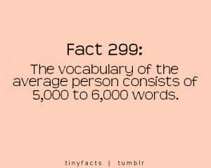 Fact Quote : The vocabulary of an average person.