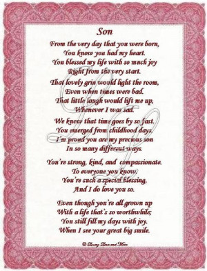 18th birthday quotes – son poem is about a special son poem may be ...