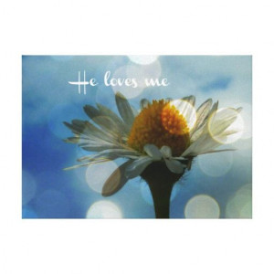 Inspirational He loves me Quote with Daisy Stretched Canvas Prints