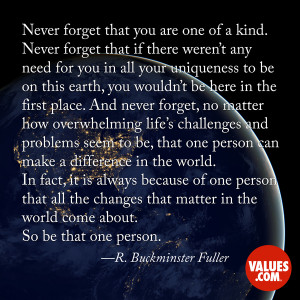 An inspiring quote about #makingadifference from www.values.com # ...