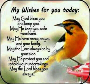 My wishes for you. God bless you