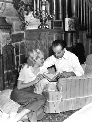 Jean Harlow and Paul Bern at home