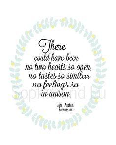 Persuasion Jane Austen quote PDF poster by sophieandlu on Etsy, $5.00