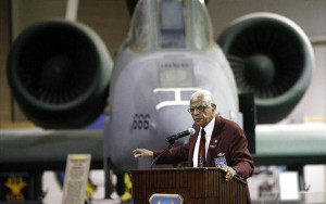 retired Air Force Lt. Col. James H. Harvey III, of the Tuskegee Airmen ...