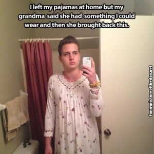 Funny Guy Selfie Grandma Pajamas Grandparents Family Humor