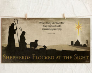 flocked at the sight 8x16 print -Christmas Holiday Decor - Nativity ...