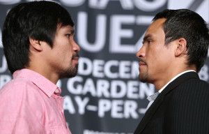 Manny Pacquiao (L) vs. Juan Manuel Marquez 4 L.A. Press Conference ...