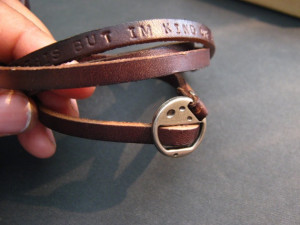 Personalized Leather Bracelet Wrap Bracelet Quote by dmcharmco, $28.00