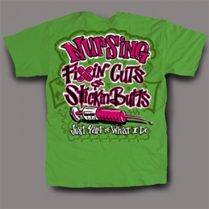 Sweet Thing Funny Nurse Fixin Cuts Neon Green Girlie Bright T-Shirt
