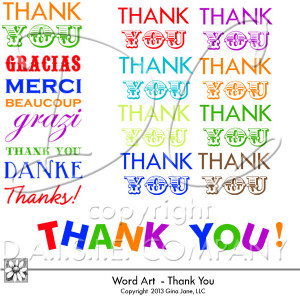 digital stamps thank you words part number 1gja thank you 1art price 4 ...