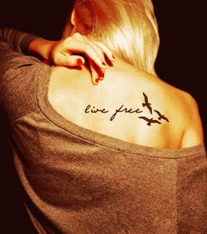 Life Quote Tattoos : Freedom Life Quote Tattoo