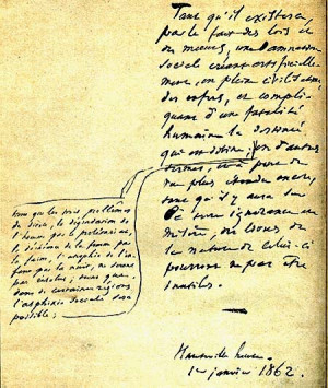 This is the orignal piece of manuscript from Les Miserables
