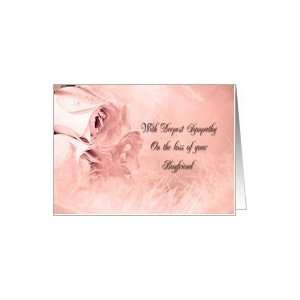 Sympathy on loss of boyfriend with roses and feathers Card