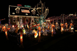 tacky christmas lights on houses