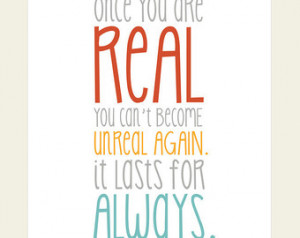 It Lasts For Always... - The Velvet een Rabbit Book Quote Typography ...