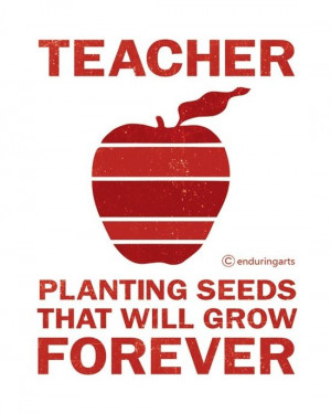 12 on Etsy Red Apple TEACHER Quote Typography | http://my ...