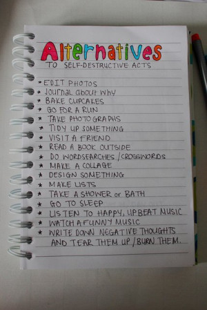 Self Harm Awareness Quotes Alternatives to self harm