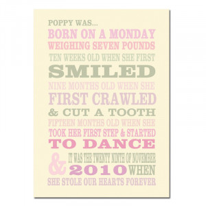 Personalised Baby Gift - 1st Year Baby Gift - Little Delivery