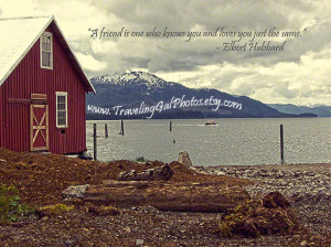 Inspirational art print quotes travel photography red barn blue ocean ...