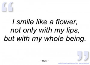 smile like a flower rumi