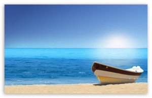 Boat On The Beach Sunny Day HD wallpaper for Standard 4:3 5:4 ...