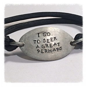 Looking for alaska inspired quote, flattened nickel cord bracelet