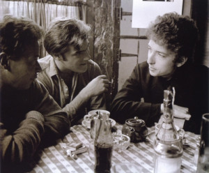 ... with Terry Southern and John Sebastian in a cafe, Woodstock 1964